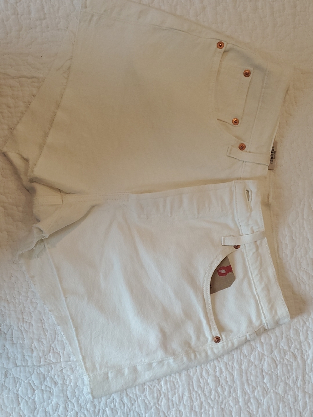 Levi's White 501 High-Rise Denim Shorts